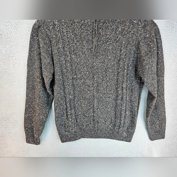 Buckle Black Mens Pull Over Faux Fur With Zip Textured Speckles Sweater Sz XL - Picture 4 of 14